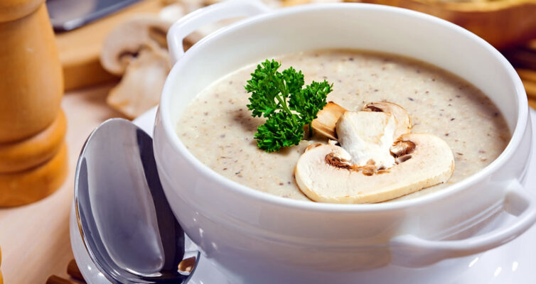 opção de sopa que o diabético pode tomar: Sopa de cogumelos